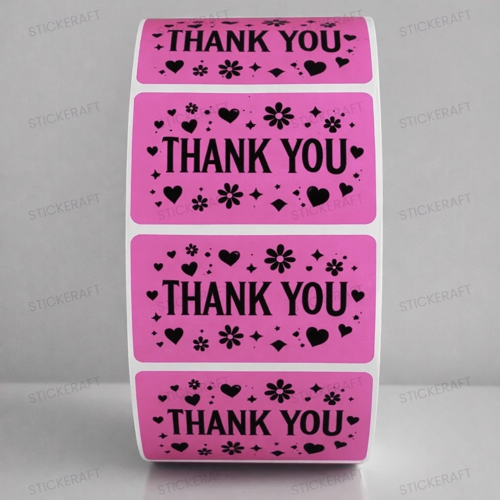 Thank You Stickers 2x1 Inch – 100 Pack for Gifts, Mail & Packaging Boutique Pack